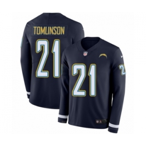 Youth Nike Los Angeles Chargers #21 LaDainian Tomlinson Limited Navy Blue Therma Long Sleeve NFL Jersey