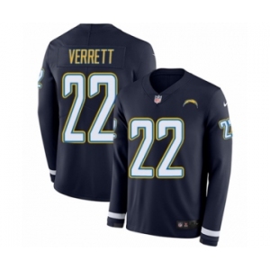 Youth Nike Los Angeles Chargers #22 Jason Verrett Limited Navy Blue Therma Long Sleeve NFL Jersey