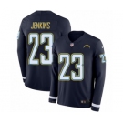 Youth Nike Los Angeles Chargers #23 Rayshawn Jenkins Limited Navy Blue Therma Long Sleeve NFL Jersey
