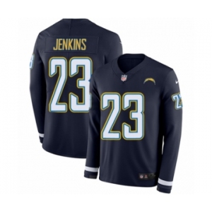 Youth Nike Los Angeles Chargers #23 Rayshawn Jenkins Limited Navy Blue Therma Long Sleeve NFL Jersey