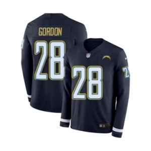 Youth Nike Los Angeles Chargers #28 Melvin Gordon Limited Navy Blue Therma Long Sleeve NFL Jersey