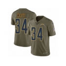 Youth Nike Los Angeles Chargers #34 Derek Watt Limited Olive 2017 Salute to Service NFL Jersey