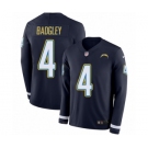Youth Nike Los Angeles Chargers #4 Michael Badgley Limited Navy Blue Therma Long Sleeve NFL Jersey