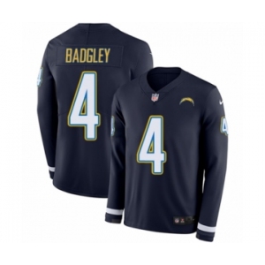 Youth Nike Los Angeles Chargers #4 Michael Badgley Limited Navy Blue Therma Long Sleeve NFL Jersey