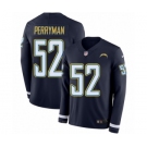 Youth Nike Los Angeles Chargers #52 Denzel Perryman Limited Navy Blue Therma Long Sleeve NFL Jersey