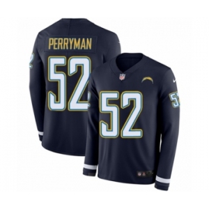 Youth Nike Los Angeles Chargers #52 Denzel Perryman Limited Navy Blue Therma Long Sleeve NFL Jersey
