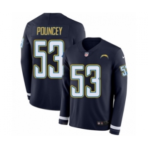 Youth Nike Los Angeles Chargers #53 Mike Pouncey Limited Navy Blue Therma Long Sleeve NFL Jersey