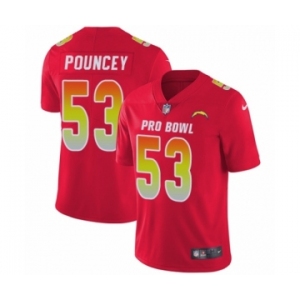 Youth Nike Los Angeles Chargers #53 Mike Pouncey Limited Red AFC 2019 Pro Bowl NFL Jersey