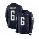 Youth Nike Los Angeles Chargers #6 Caleb Sturgis Limited Navy Blue Therma Long Sleeve NFL Jersey