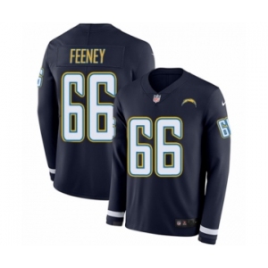 Youth Nike Los Angeles Chargers #66 Dan Feeney Limited Navy Blue Therma Long Sleeve NFL Jersey