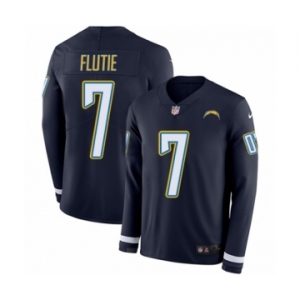 Youth Nike Los Angeles Chargers #7 Doug Flutie Limited Navy Blue Therma Long Sleeve NFL Jersey