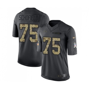 Youth Nike Los Angeles Chargers #75 Michael Schofield Limited Black 2016 Salute to Service NFL Jersey