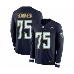 Youth Nike Los Angeles Chargers #75 Michael Schofield Limited Navy Blue Therma Long Sleeve NFL Jersey