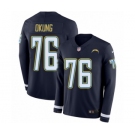 Youth Nike Los Angeles Chargers #76 Russell Okung Limited Navy Blue Therma Long Sleeve NFL Jersey