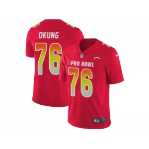 Youth Nike Los Angeles Chargers #76 Russell Okung Red Stitched NFL Limited AFC 2018 Pro Bowl Jersey