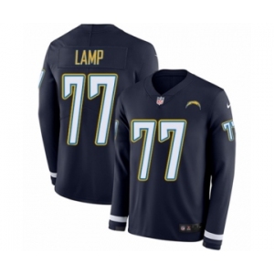 Youth Nike Los Angeles Chargers #77 Forrest Lamp Limited Navy Blue Therma Long Sleeve NFL Jersey