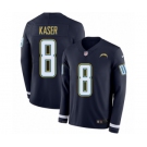 Youth Nike Los Angeles Chargers #8 Drew Kaser Limited Navy Blue Therma Long Sleeve NFL Jersey