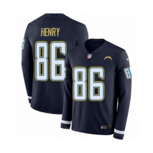Youth Nike Los Angeles Chargers #86 Hunter Henry Limited Navy Blue Therma Long Sleeve NFL Jersey