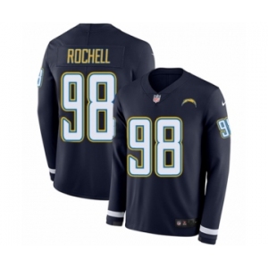 Youth Nike Los Angeles Chargers #98 Isaac Rochell Limited Navy Blue Therma Long Sleeve NFL Jersey