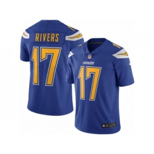 Youth Nike San Diego Chargers #17 Philip Rivers Limited Electric Blue Rush NFL Jersey