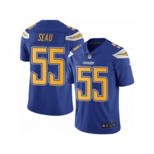 Youth Nike San Diego Chargers #55 Junior Seau Limited Electric Blue Rush NFL Jersey