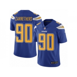 Youth Nike San Diego Chargers #90 Ryan Carrethers Limited Electric Blue Rush NFL Jersey