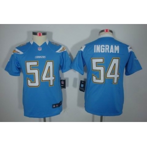 nike youth nfl jerseys san diego chargers #54 ingram lt.blue[nike limited]