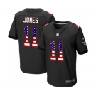 Men's Atlanta Falcons #11 Julio Jones Elite Black Alternate USA Flag Fashion Football Jersey