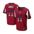 Men's Atlanta Falcons #11 Julio Jones Elite Red Home USA Flag Fashion Football Jersey