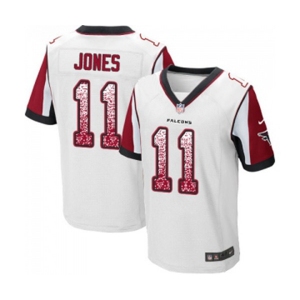 Men's Atlanta Falcons #11 Julio Jones Elite White Road Drift Fashion Football Jersey