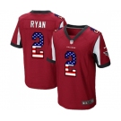 Men's Atlanta Falcons #2 Matt Ryan Elite Red Home USA Flag Fashion Football Jersey