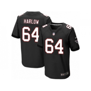 Men's Nike Atlanta Falcons #64 Sean Harlow Elite Black Alternate NFL Jersey