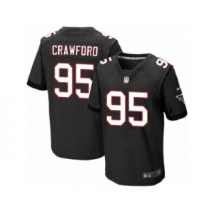 Men's Nike Atlanta Falcons #95 Jack Crawford Elite Black Alternate NFL Jersey