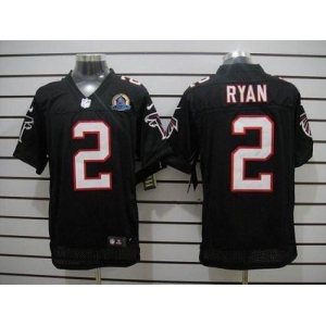 nike nfl jerseys atlanta falcons #2 matt ryan black[Elite 50th Patch]