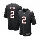 Men's Atlanta Falcons #2 Matt Ryan Game Black Alternate Football Jersey