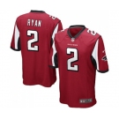 Men's Atlanta Falcons #2 Matt Ryan Game Red Team Color Football Jersey