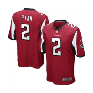 Men's Atlanta Falcons #2 Matt Ryan Game Red Team Color Football Jersey