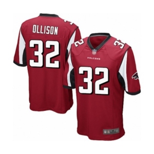 Men's Atlanta Falcons #32 Qadree Ollison Game Red Team Color Football Jersey