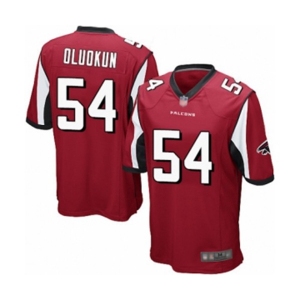 Men's Atlanta Falcons #54 Foye Oluokun Game Red Team Color Football Jersey