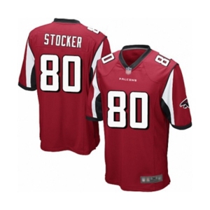 Men's Atlanta Falcons #80 Luke Stocker Game Red Team Color Football Jersey