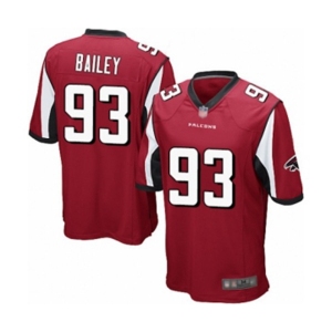 Men's Atlanta Falcons #93 Allen Bailey Game Red Team Color Football Jersey