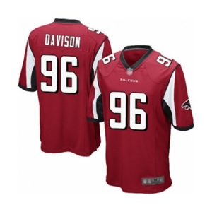 Men's Atlanta Falcons #96 Tyeler Davison Game Red Team Color Football Jersey