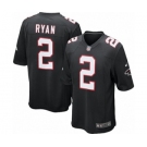 Men's Nike Atlanta Falcons #2 Matt Ryan Game Black Alternate NFL Jersey