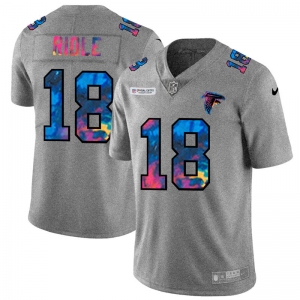 Atlanta Falcons #18 Calvin Ridley Men's Nike Multi-Color 2020 NFL Crucial Catch NFL Jersey Greyheather