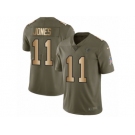 Men Nike Atlanta Falcons #11 Julio Jones Limited Olive Gold 2017 Salute to Service NFL Jersey