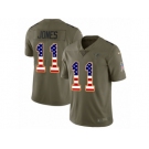 Men Nike Atlanta Falcons #11 Julio Jones Limited Olive USA Flag 2017 Salute to Service NFL Jersey