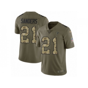 Men Nike Atlanta Falcons #21 Deion Sanders Limited Olive Camo 2017 Salute to Service NFL Jersey