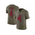 Men Nike Atlanta Falcons #4 Brett Favre Limited Olive 2017 Salute to Service NFL Jersey