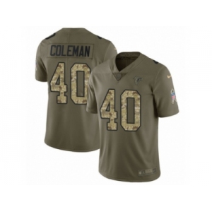 Men Nike Atlanta Falcons #40 Derrick Coleman Limited Olive Camo 2017 Salute to Service NFL Jersey