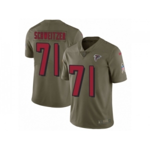 Men Nike Atlanta Falcons #71 Wes Schweitzer Limited Olive 2017 Salute to Service NFL Jersey